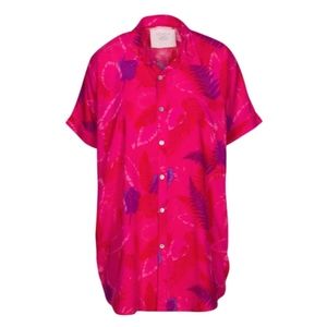 ACACIA Mombasa shirt dress in Psychedelic Leaf
